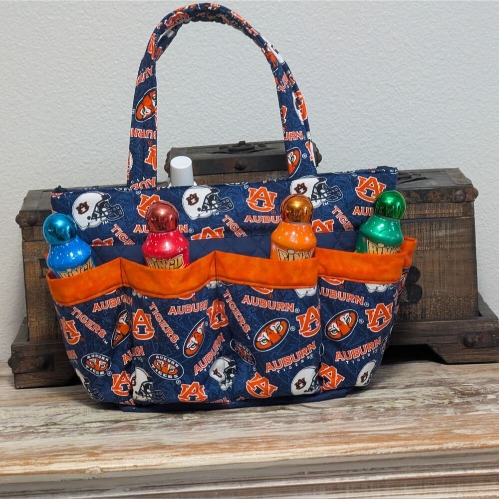 Auburn University Tigers Tote/Organizer /Bingo Bag, Hand Crafted